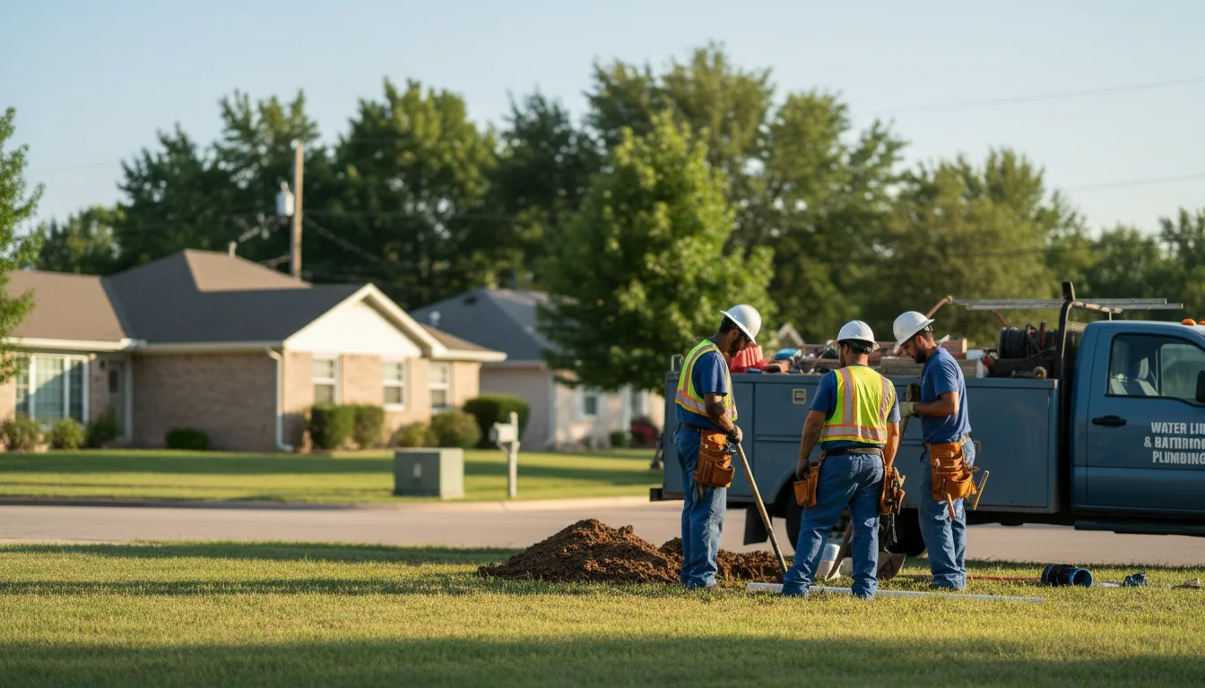 Residential water line and bathroom plumbing service in Heidelberg, MS
